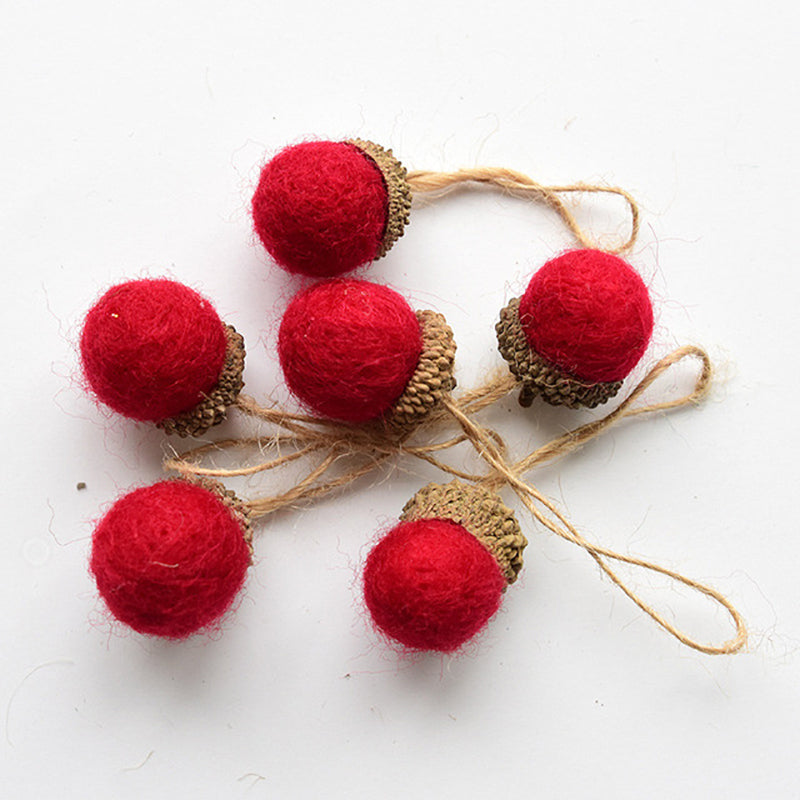 Wool Felt Christmas Ornament Ball - Festive Holiday Decor
