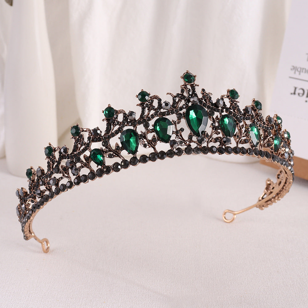 Baroque Vintage Bridal Crown - Ancient Gray Diamond