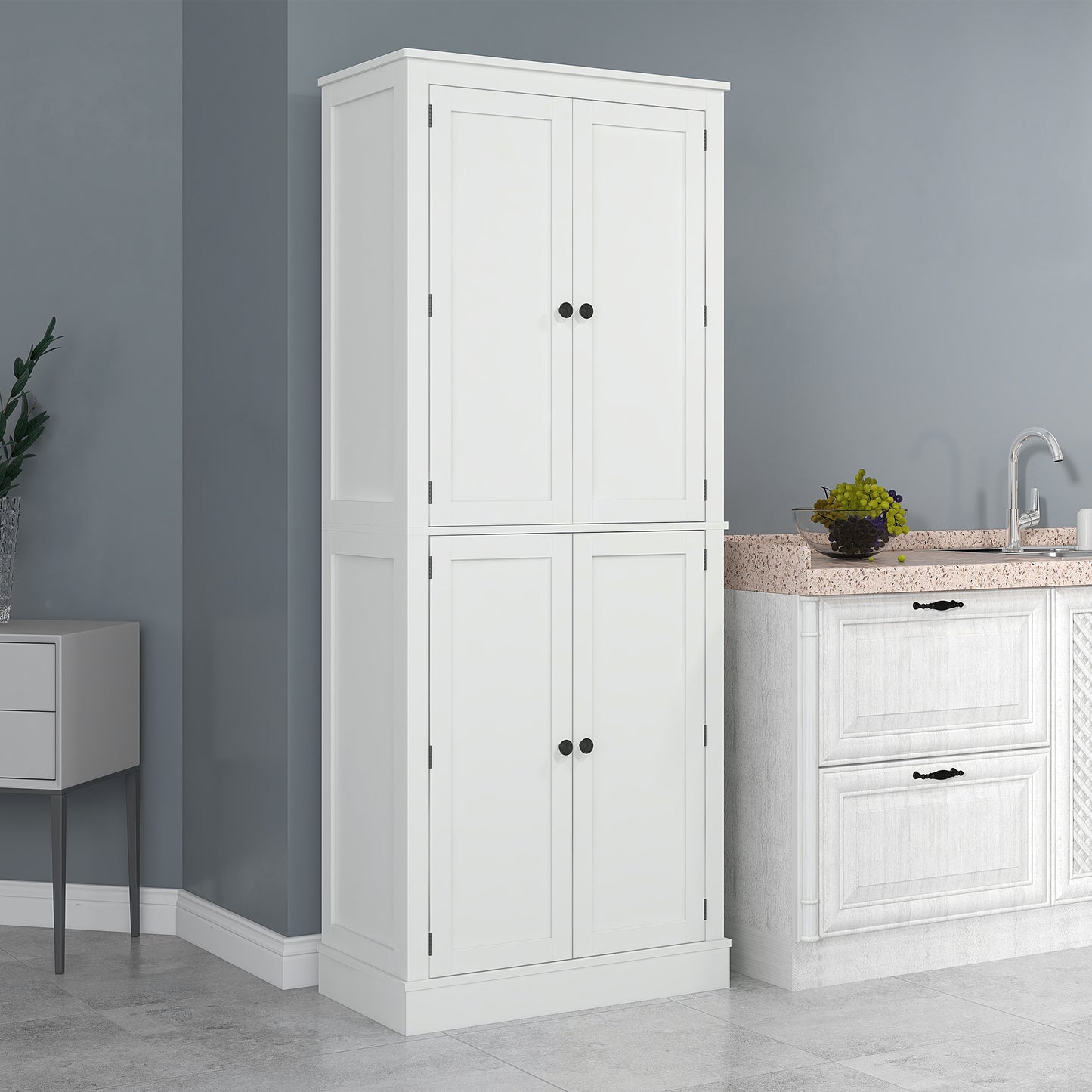 72-Inch Modern Kitchen Pantry Storage Cabinet with 5-Tier Shelving