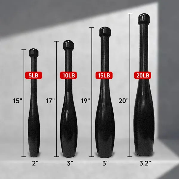 20LB Indian Club - Iron Exercise Bat for Strength Training