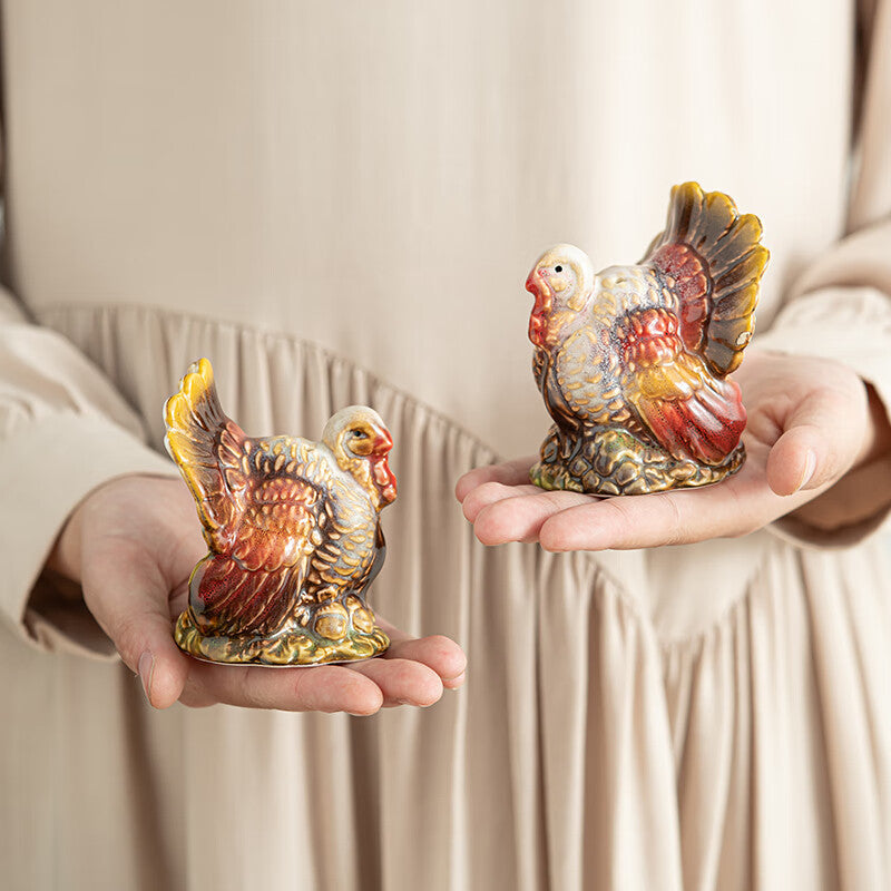 Ceramic Turkey Pepper Salt Shaker Set - Kitchen Storage Jar