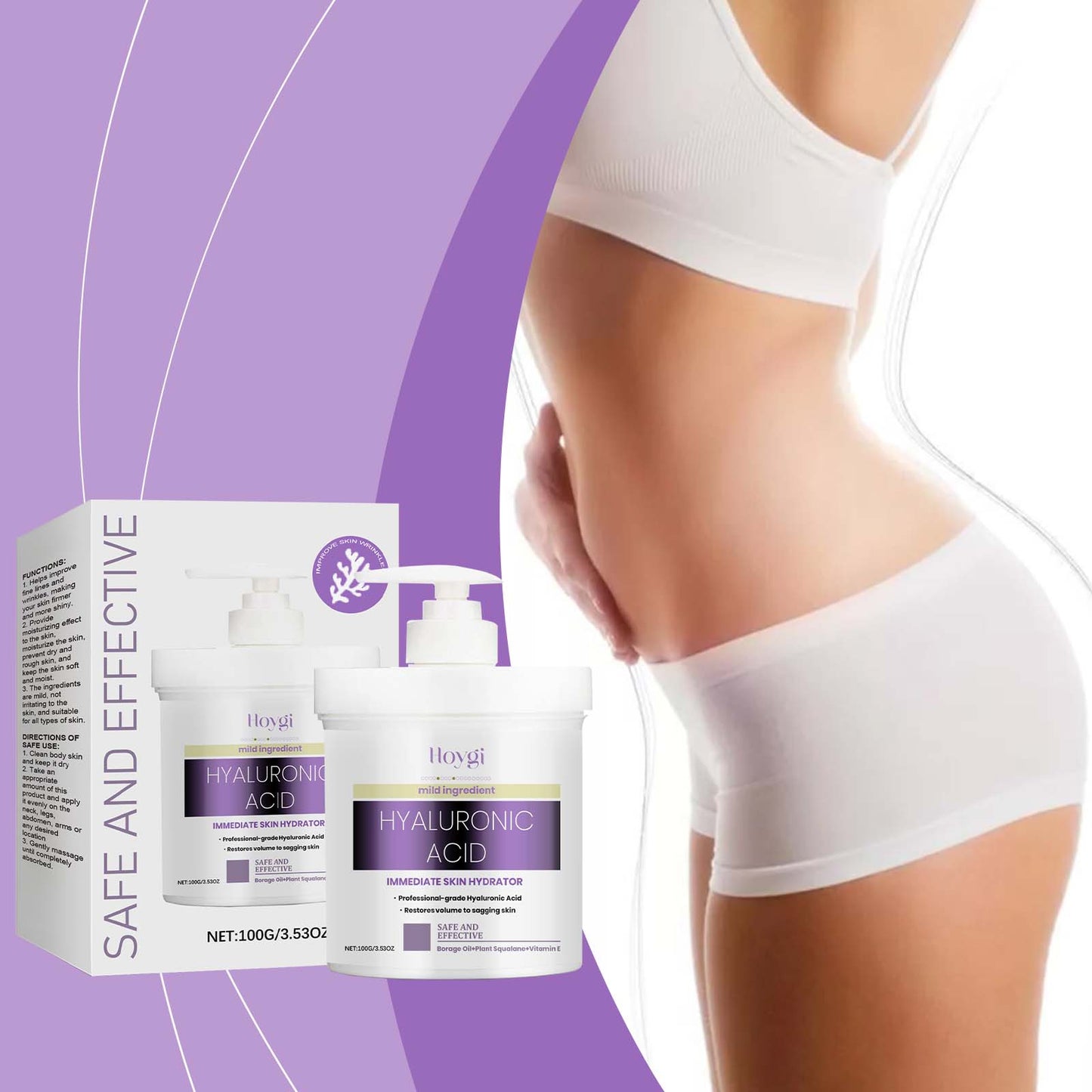 Hyaluronic Acid Body Cream - Moisturizing & Skin Firming Lotion