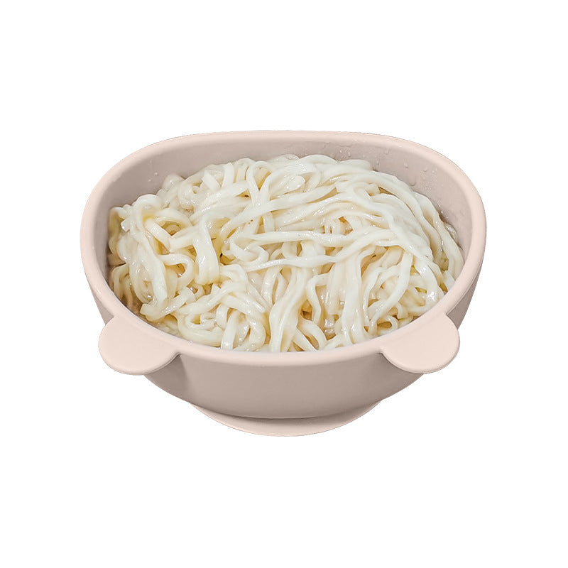 Children's Silicone Food Bowl and Plate Set with Suction Cup - Bear Design