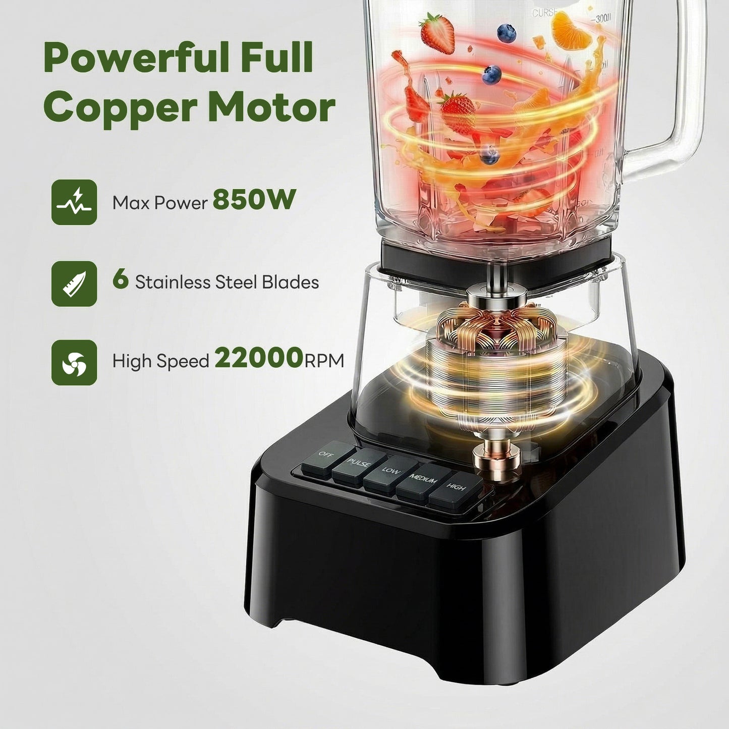 Professional Ice Cream Blender - 54oz Large Glass Cup