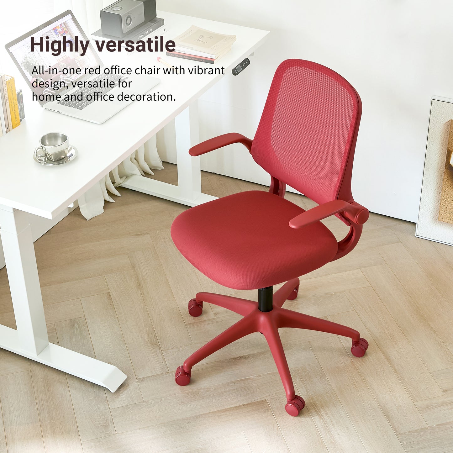 Ergonomic Mesh Office Chair - Comfortable & Fireproof - Red