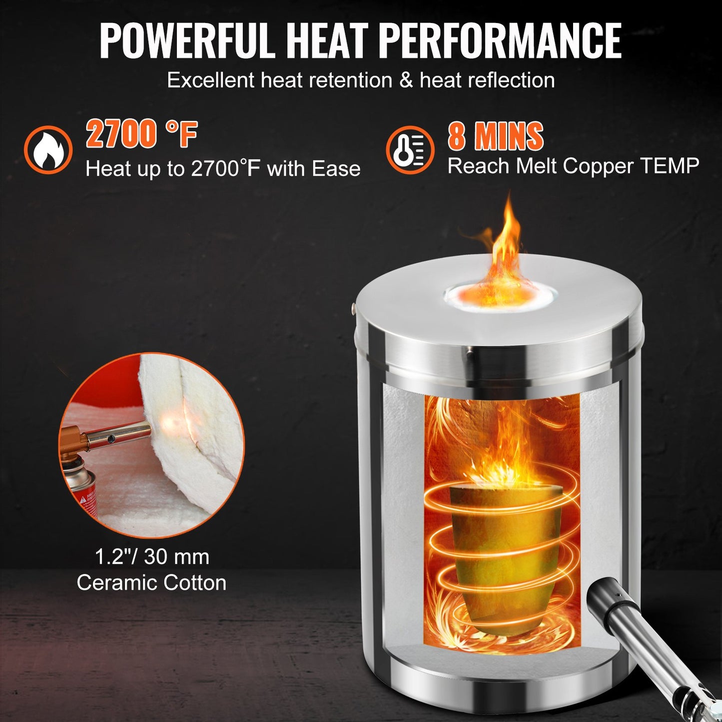 6KG Stainless Steel Propane Melting Furnace Kit