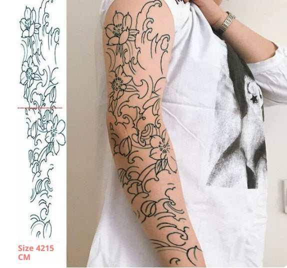 Waterproof Arm Tattoo Stickers for Men Women - Long-lasting Flower Designs