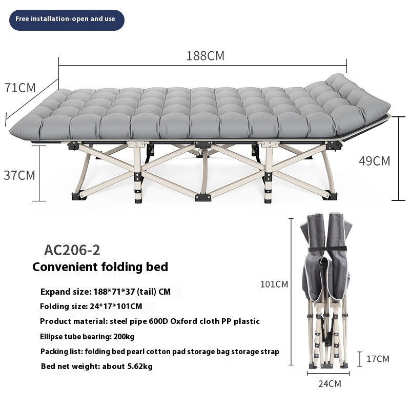 Portable Folding Bed for Camping and Office Use – Lightweight & Space Saving