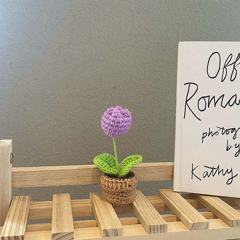 Mini Potted Artificial Flowers - Hand Woven Home Decor, All Colors