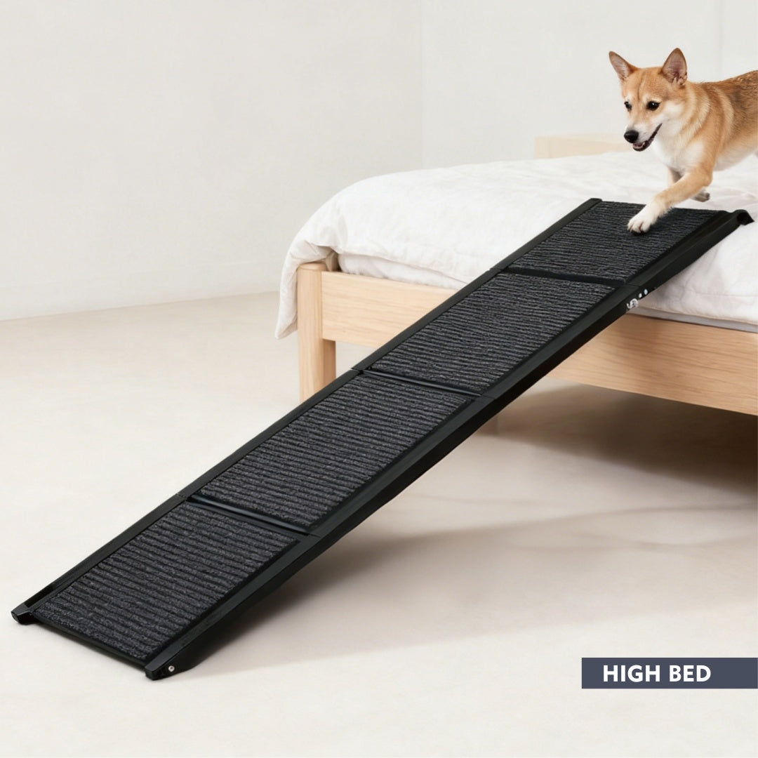 Portable Dog Ramp for Car SUV & Truck - 71 Inch Aluminum Non-Slip Surface, Supports Up to 250 lbs