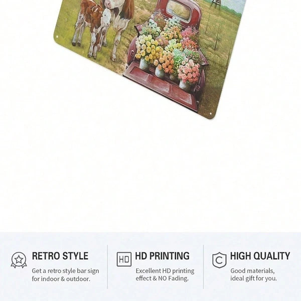 Metal Tin Wall Decoration - 20 cm x 20 cm Art Sign