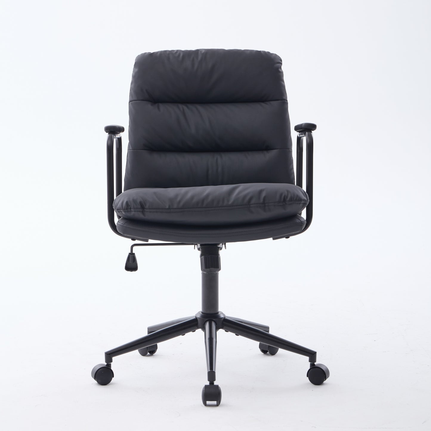Office Chair,Mid Back Home Desk Task Chair With Wheels And Arms