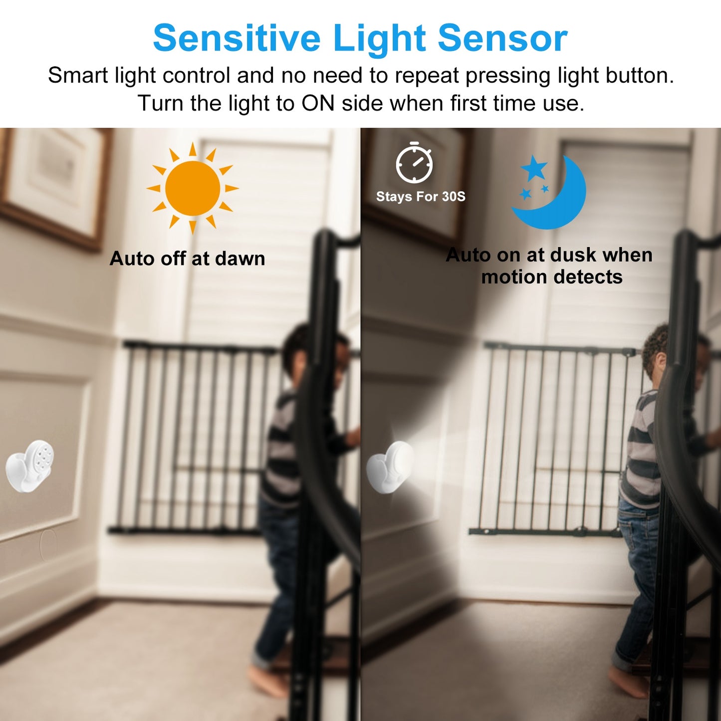 Wireless LED Night Light with Motion Sensor 360° Rotatable, Battery Operated for Closet Bathroom