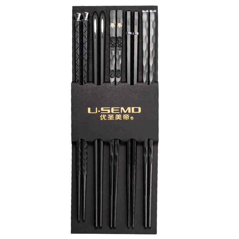 Family Alloy Chopsticks Set - Mold-Free, Antibacterial, Durable, Japanese Style