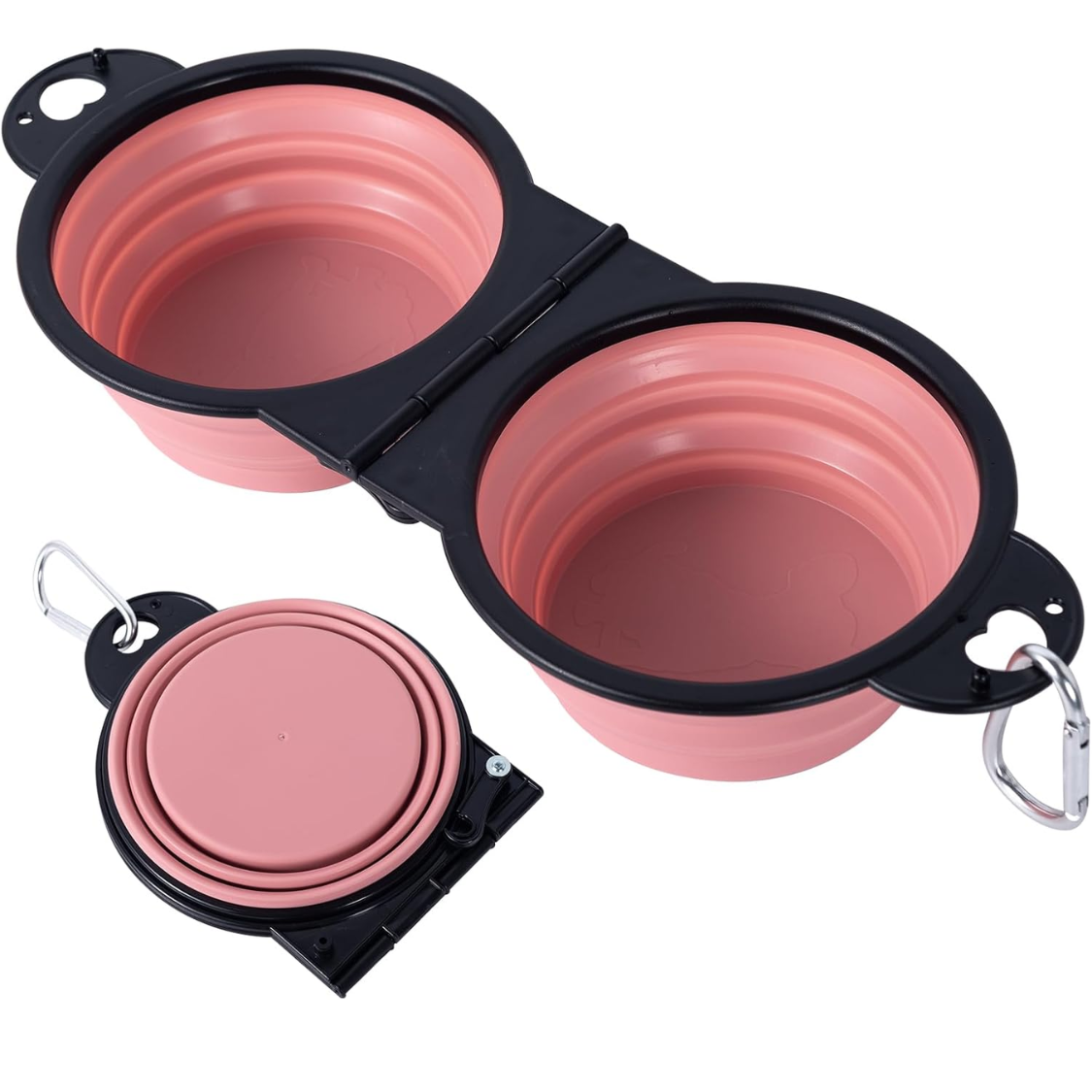Foldable Dog Travel Bowls with Reinforced Rim & Lock Clips - 180° Flip Design