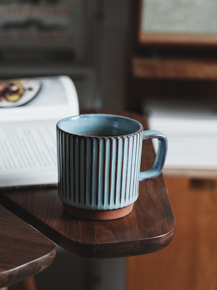 Creative Ceramic Mug with Retro Striped Design - 300ML Kitchen Drinkware