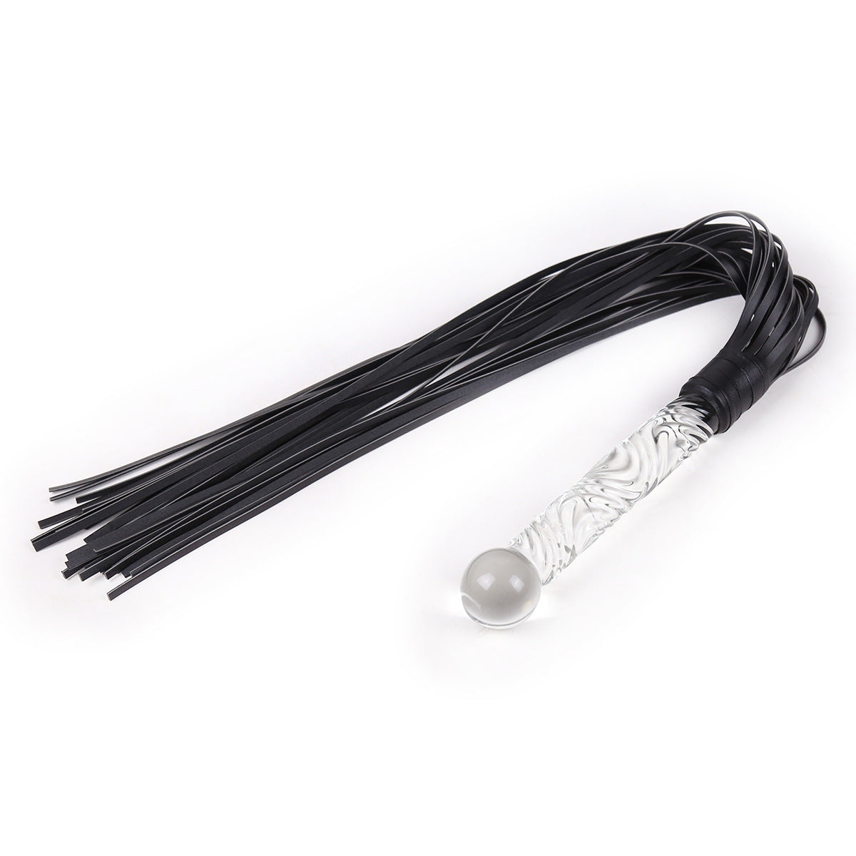 Silicone Adult Bondage Whip - Crystal Glass Style Sex Toy for Sensual Play