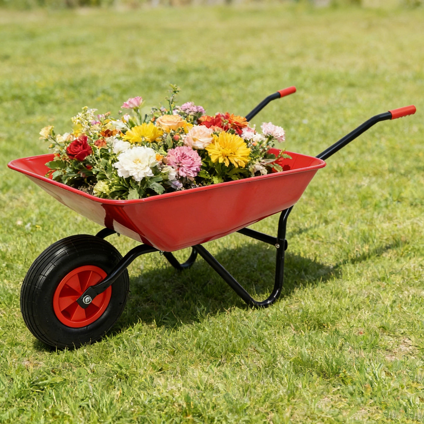 Steel TRAY Wheel Barrow Trolley For Red Garden 12 Inch Pneumatic