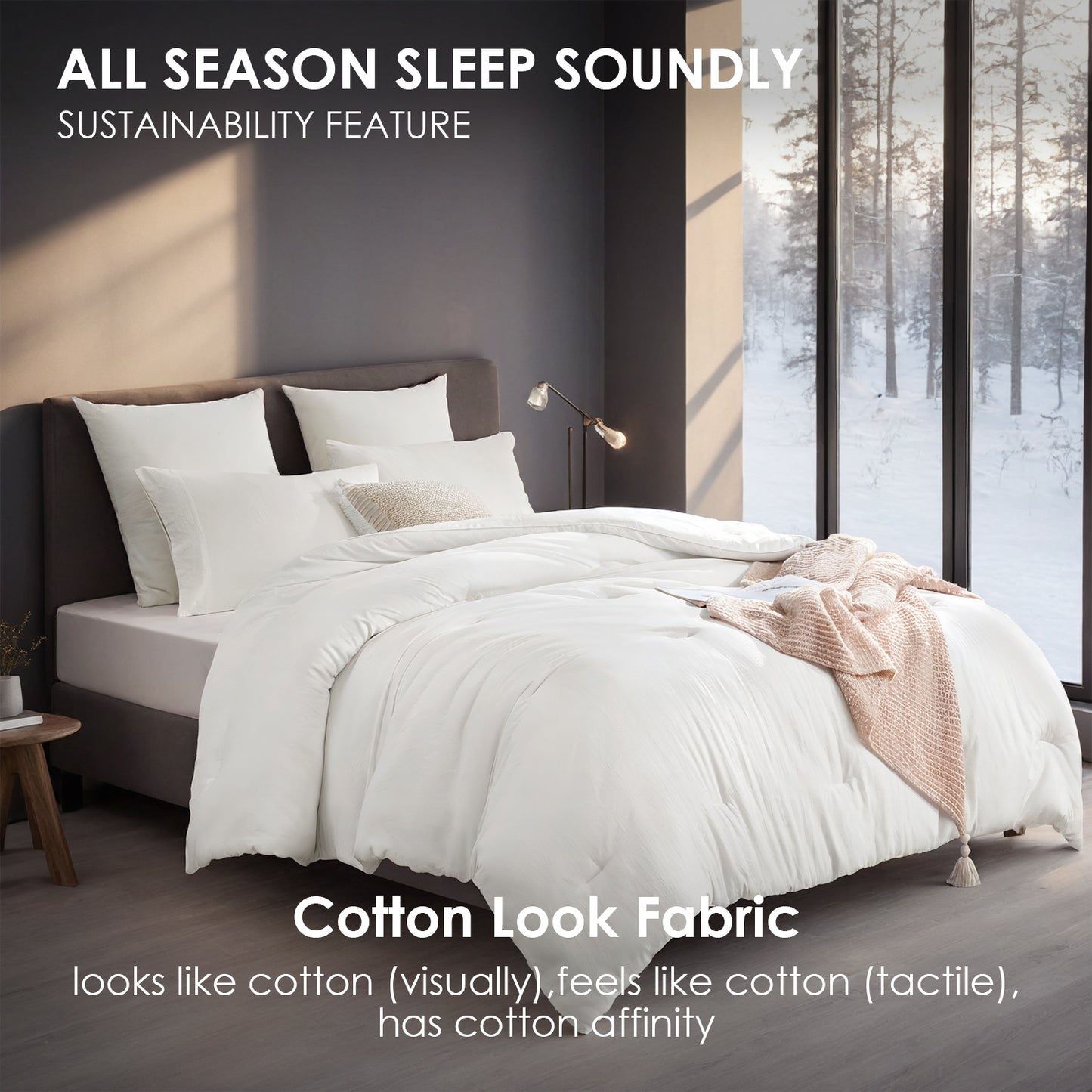 All-Season Oversized Duvet Comforter - Thick Winter Quilt Insert