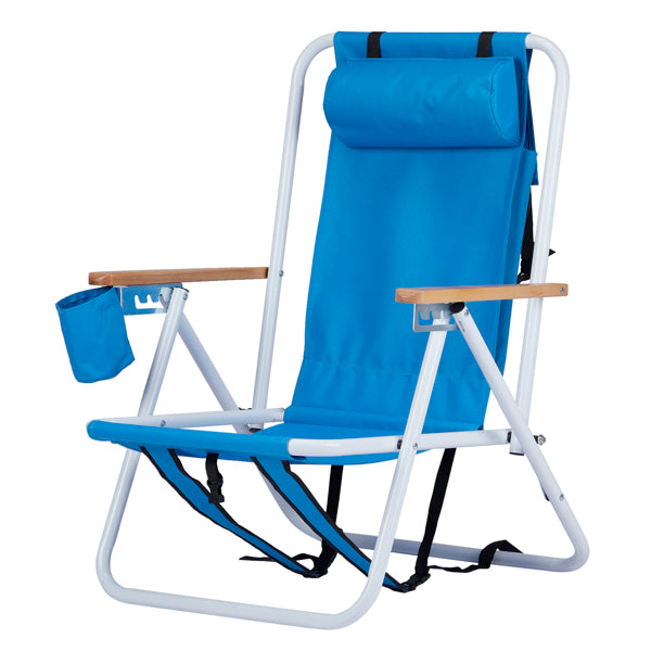 Folding Beach Chair Set of 2 - 4-Position Portable Camping Chairs