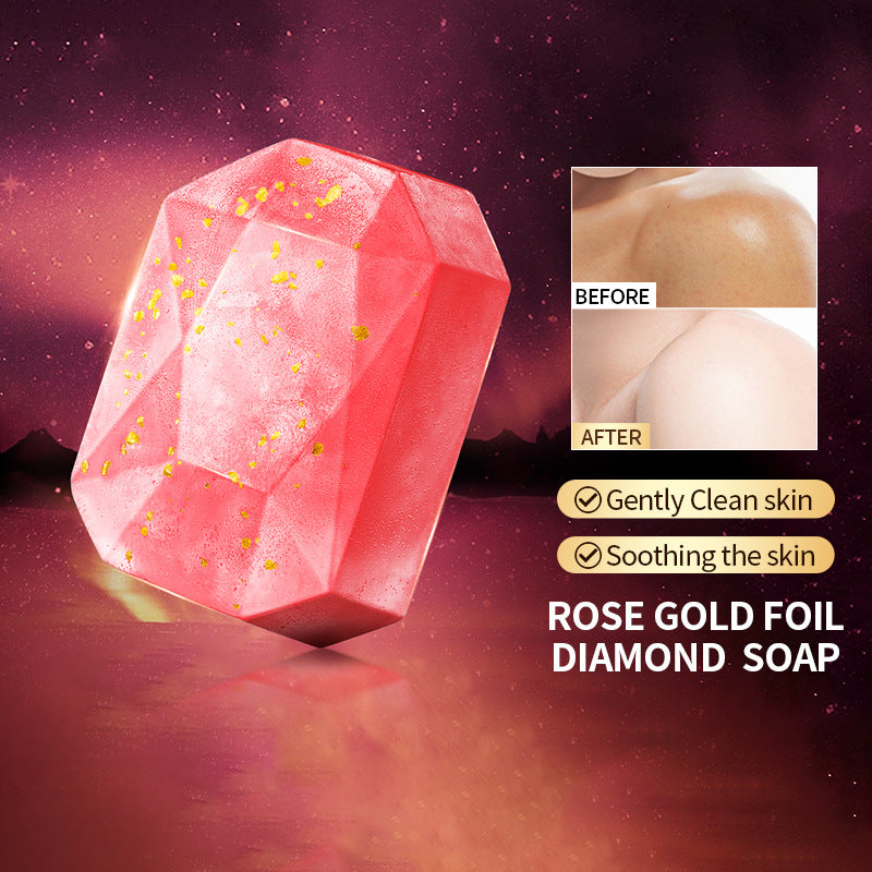 Rose Gold Foil Essential Oil Soap - 100g Natural Fragrance & Gentle Cleansing