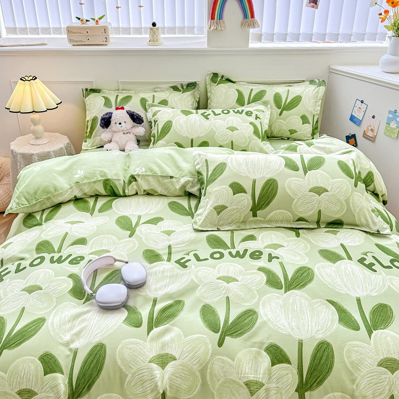 Pure Cotton Bed Sheets Set Minimalist Soft Bedding for Home