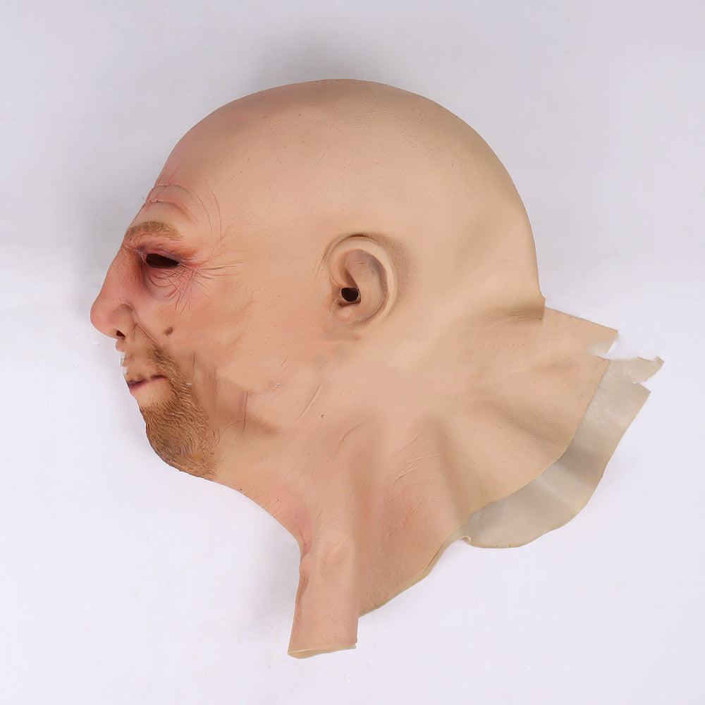 Funny Old White Latex Headgear Halloween Cosplay Mask