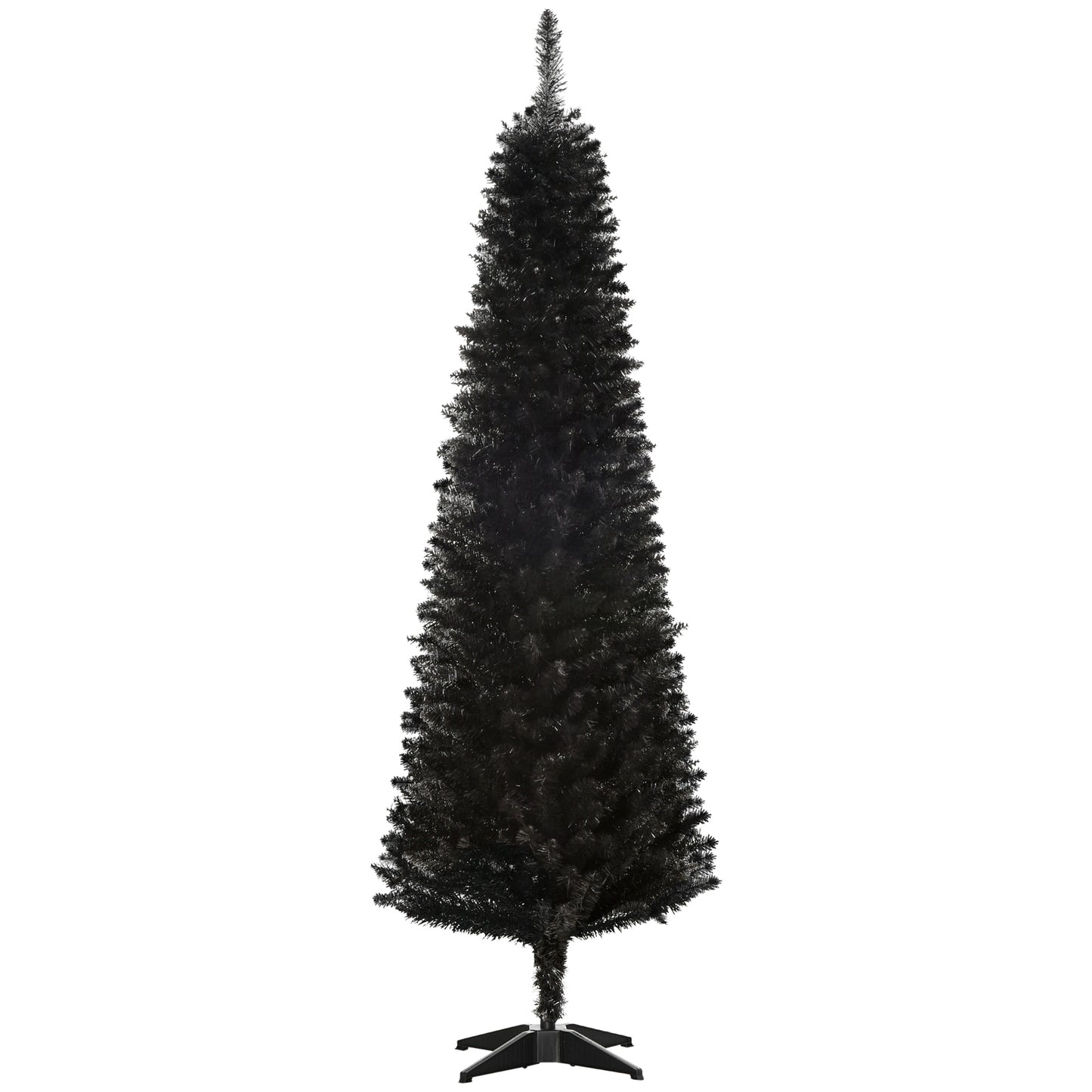 6ft Slim Black Artificial Christmas Tree with 390 Branch Tips