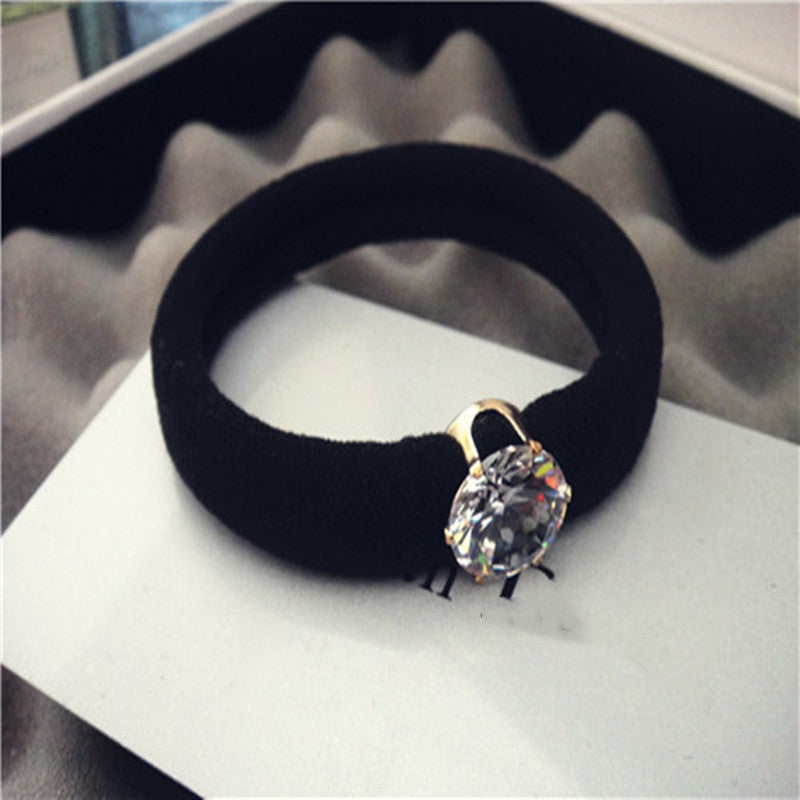 Black Zircon Hair Rope Headband Crystal Inlaid Hair Accessory