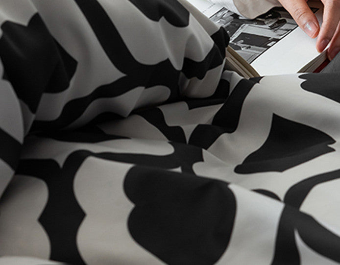 Long-Staple Cotton Bedding Set with Geometric Pattern - 4 Pieces, 2.0M Plus Size