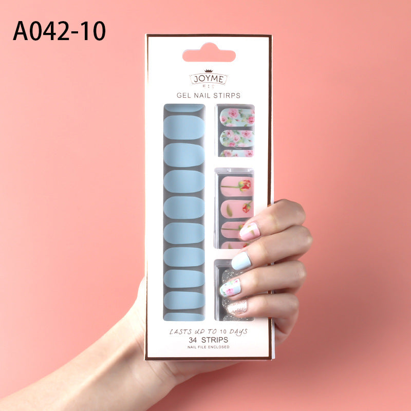 Waterproof Nail Stickers Set - Assorted Designs for Nail Art & Decoration