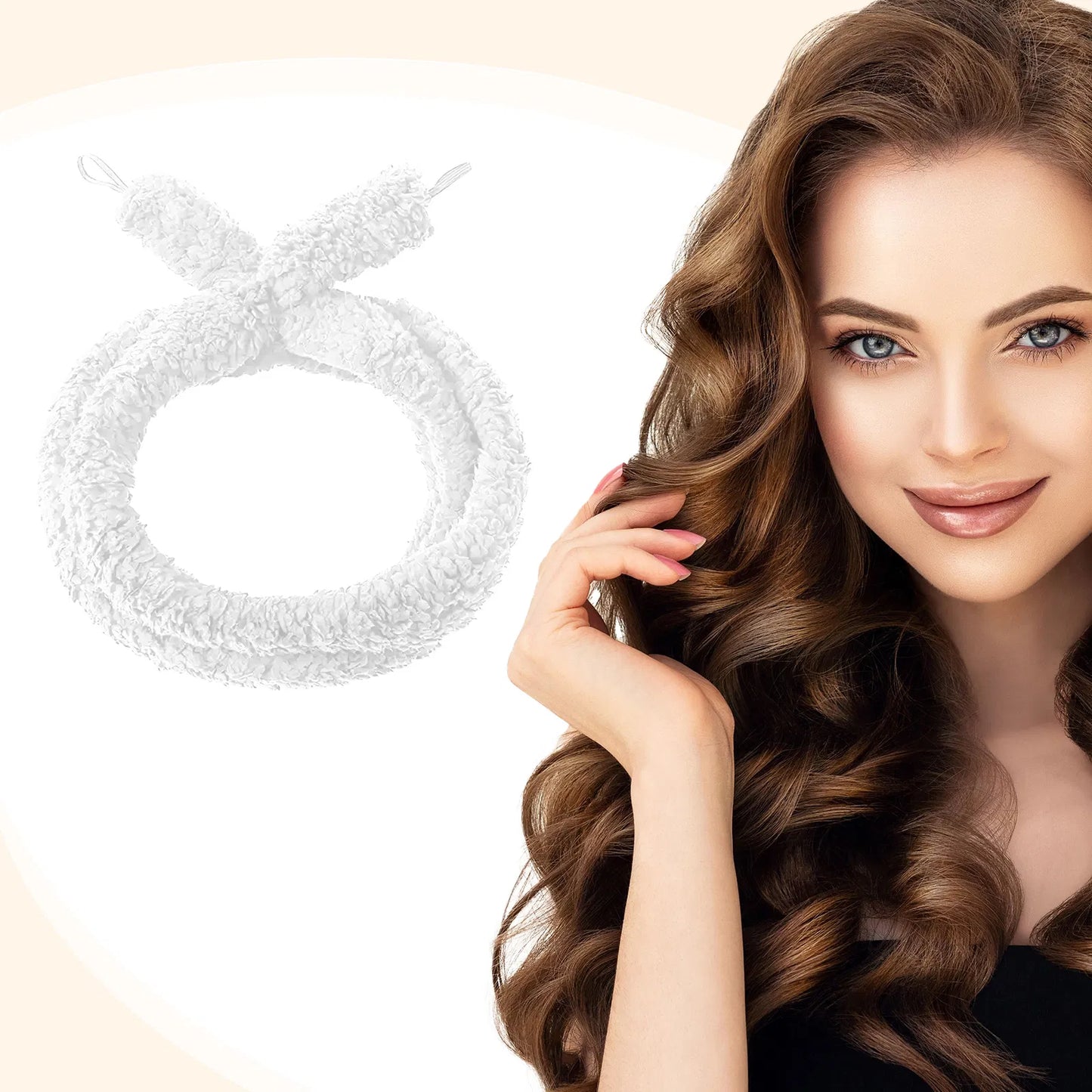 Satin Heatless Hair Curler Set - Overnight Frizz-Free Curls - White