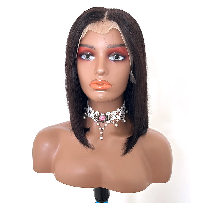 Human Hair Lace Wigs 8-16 Inch Real Silky Hair for Ladies - 1B Color