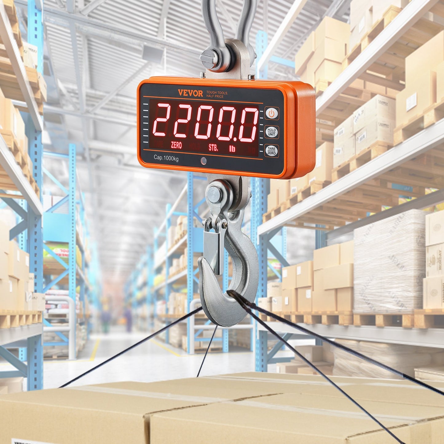 Heavy Duty Digital Crane Scale 2200 Lb/1000 Kg with Remote Control - Industrial Hanging Scale