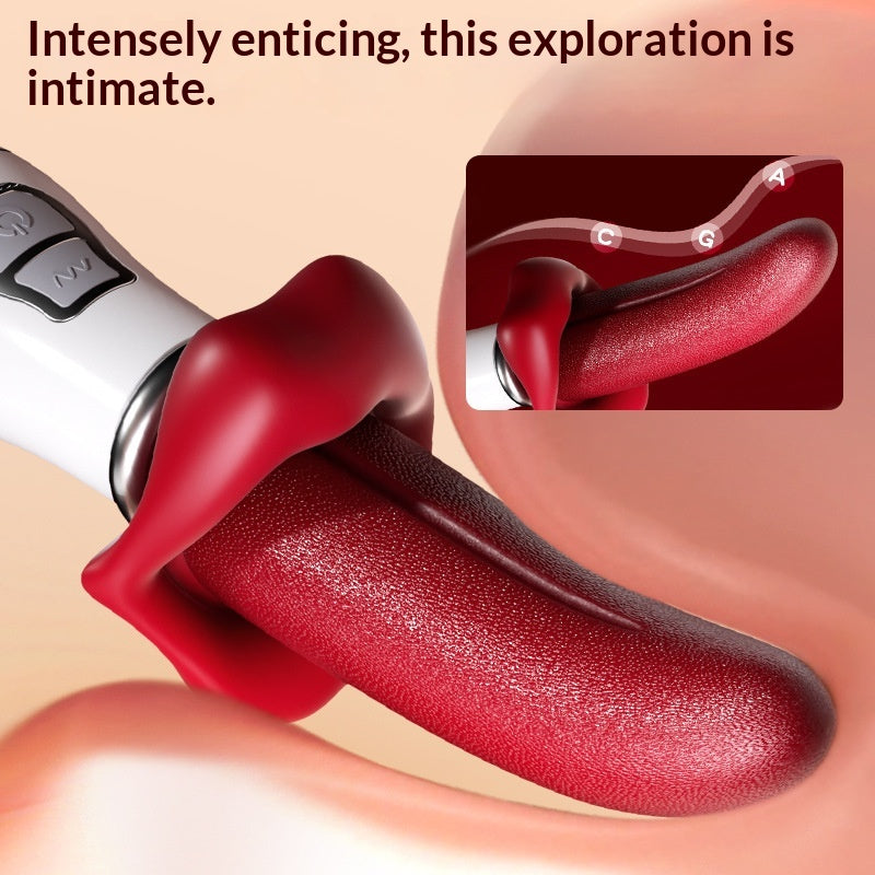 Vibrating Tongue Toy with Multi-Frequency Control - Red
