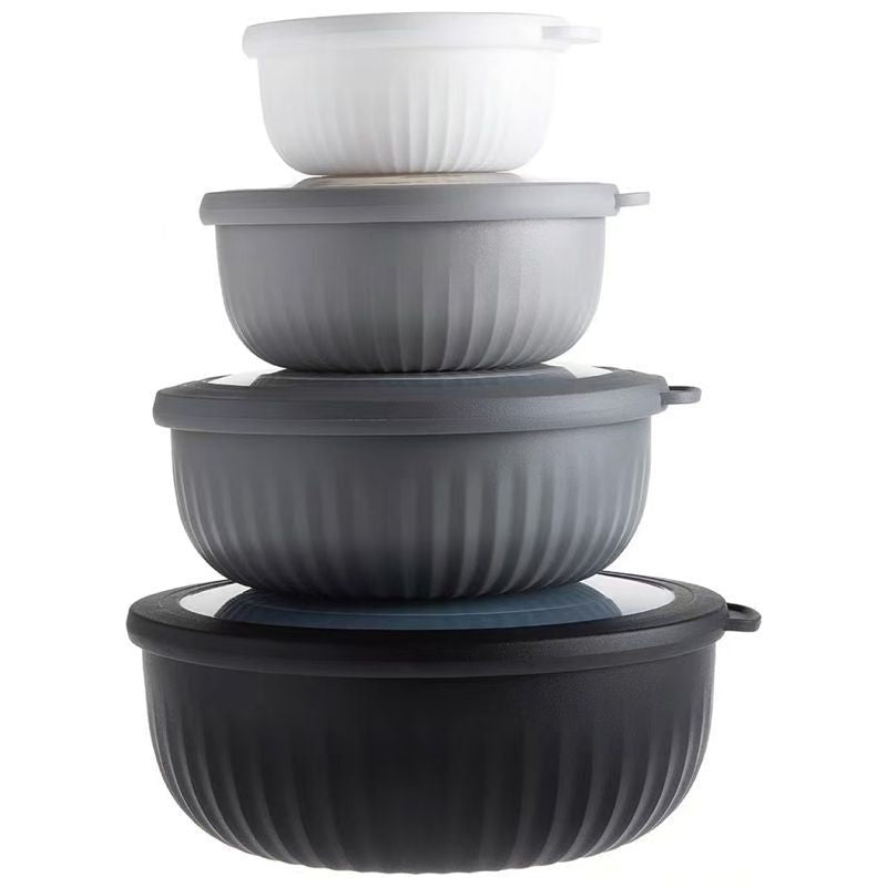 8-Piece Plastic Meal Bowl Set - Colorful Food Storage Bowls for Kitchen