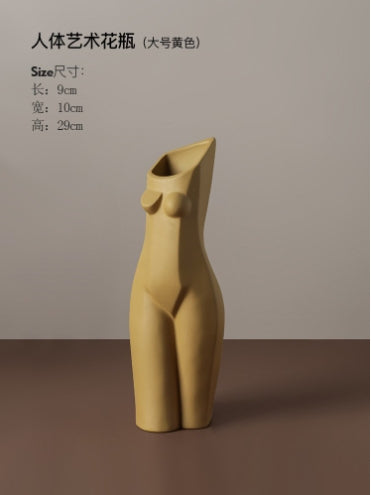 Female Body Art Vase - Ceramic Nordic Home Decor & Storage Bottle