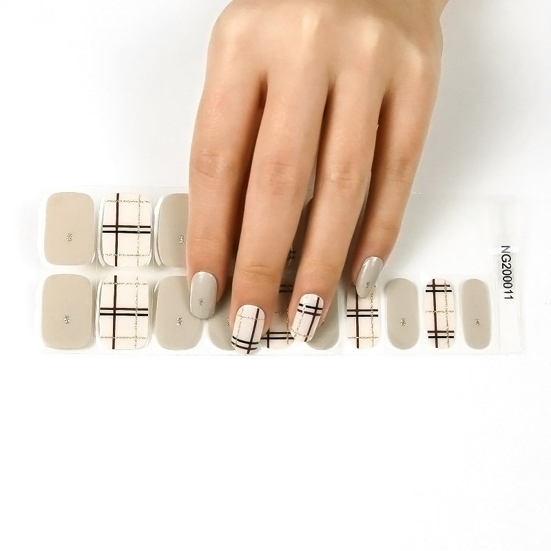 Korean Semi Cured Nail Stickers for Nail Art - Adhesive Gel Decals