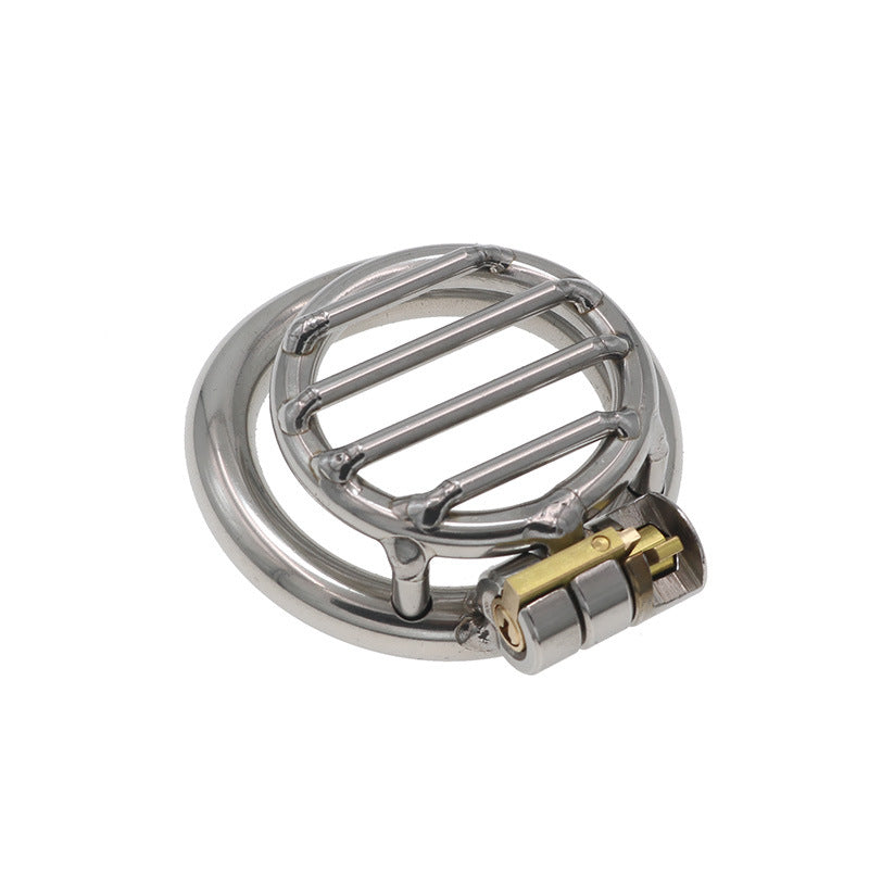 Men's Stainless Steel Flat Chastity Lock with Multiple Ring Sizes