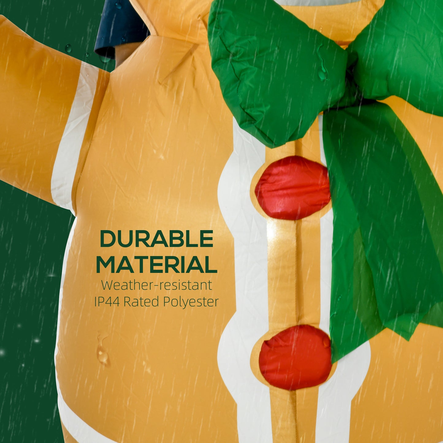 6ft Inflatable Gingerbread Man - Outdoor Christmas Decoration with LED Lights