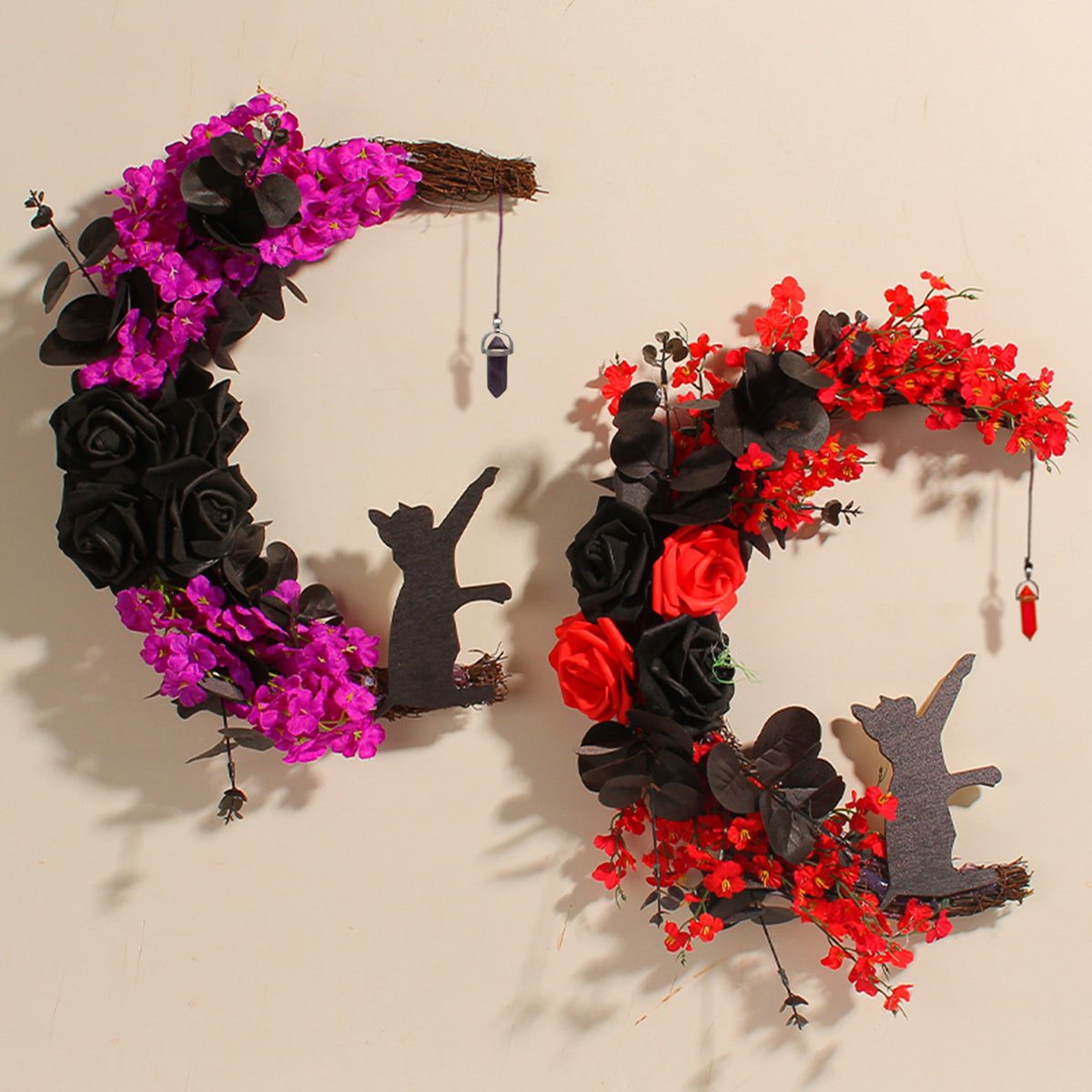 Moon Cat Garland Door Pendant - Flowers