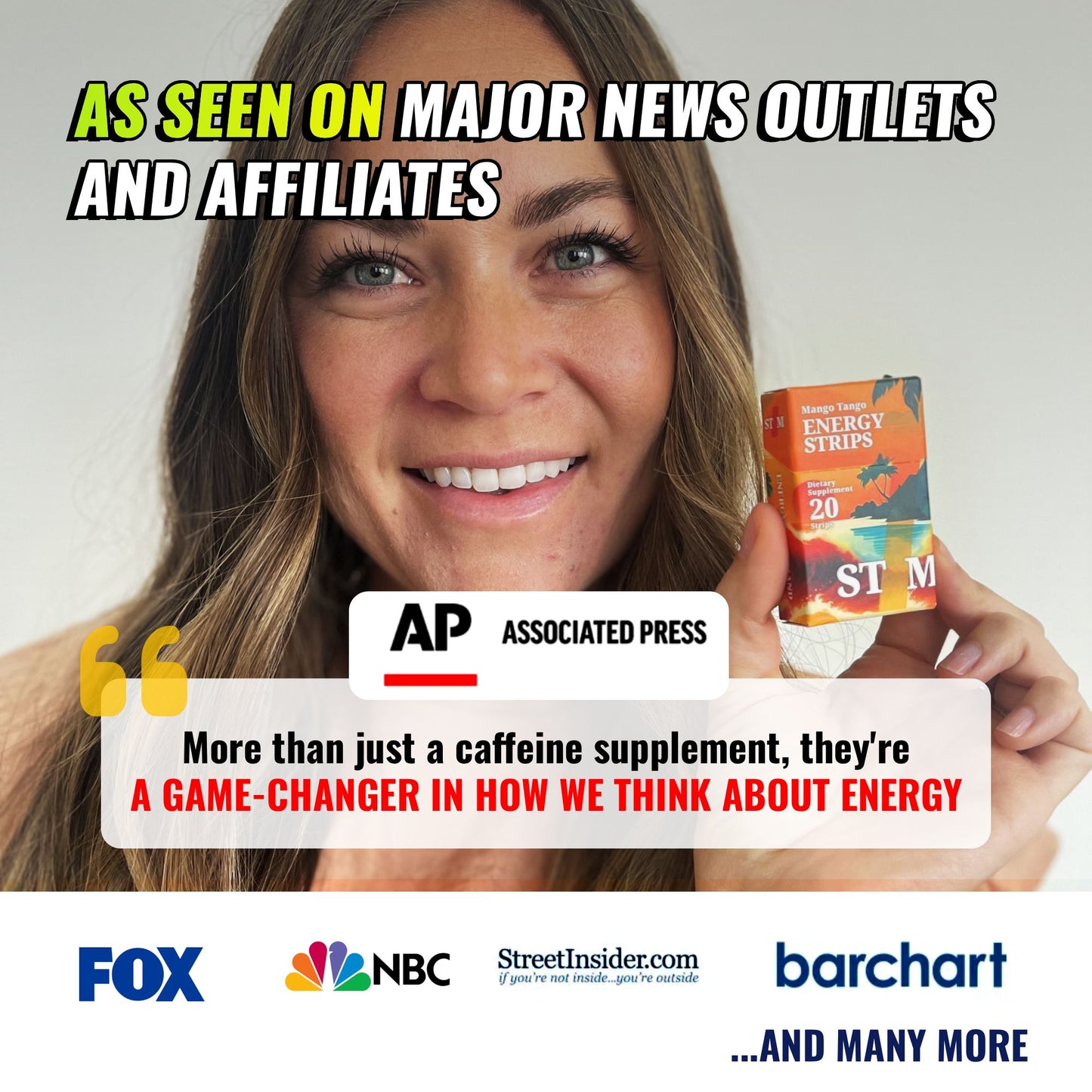 Energy Strips with 50mg Caffeine - Instant Absorption & Jitter-Free Focus