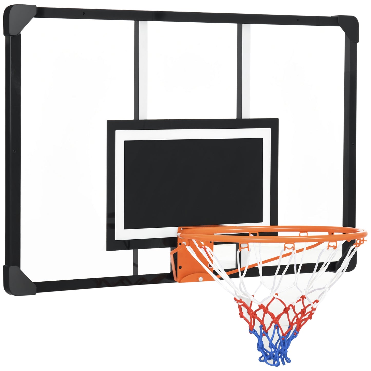 Wall Mounted Basketball Hoop - Shatterproof Backboard & All-Weather Net