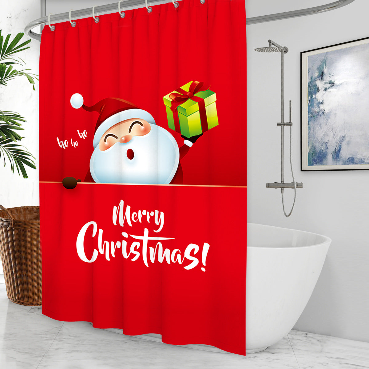 Waterproof Polyester Shower Curtain - Mildew Resistant, Multiple Sizes & Styles