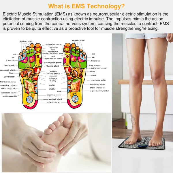 Electric Foot Massager Pad with 6 Modes & 9 Intensity Levels