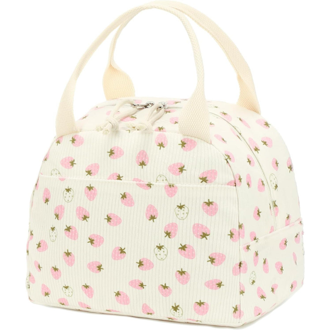 Large Capacity Insulated Lunch Bag - Corduroy Bento Tote with Fresh-Keeping Design