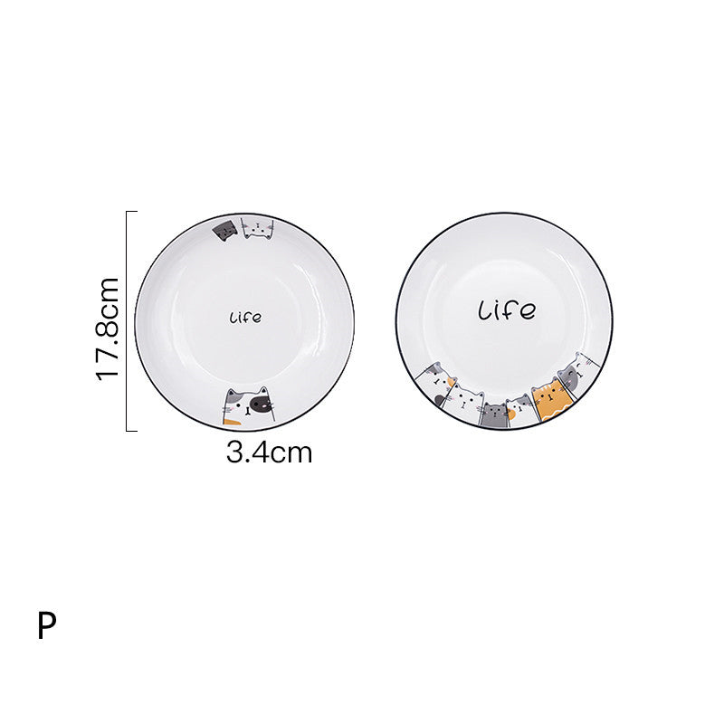 Ceramic Deep Plate Set for Kitchen & Dining - Nordic Style, 8-8.5 Inch