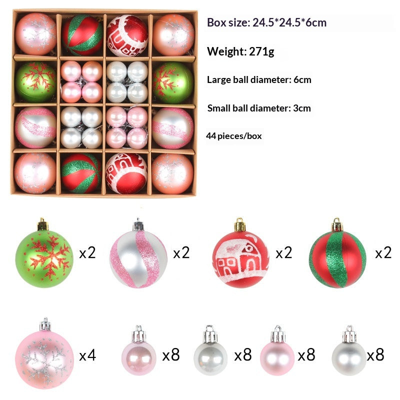 Christmas Tree Hanging Ornaments Set - Assorted Holiday Ball Decorations