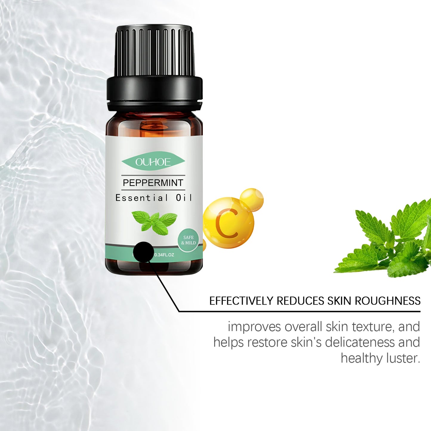 Mint Essential Oil for Skin Care & Aromatherapy - 10ml Moisturizing Body Oil