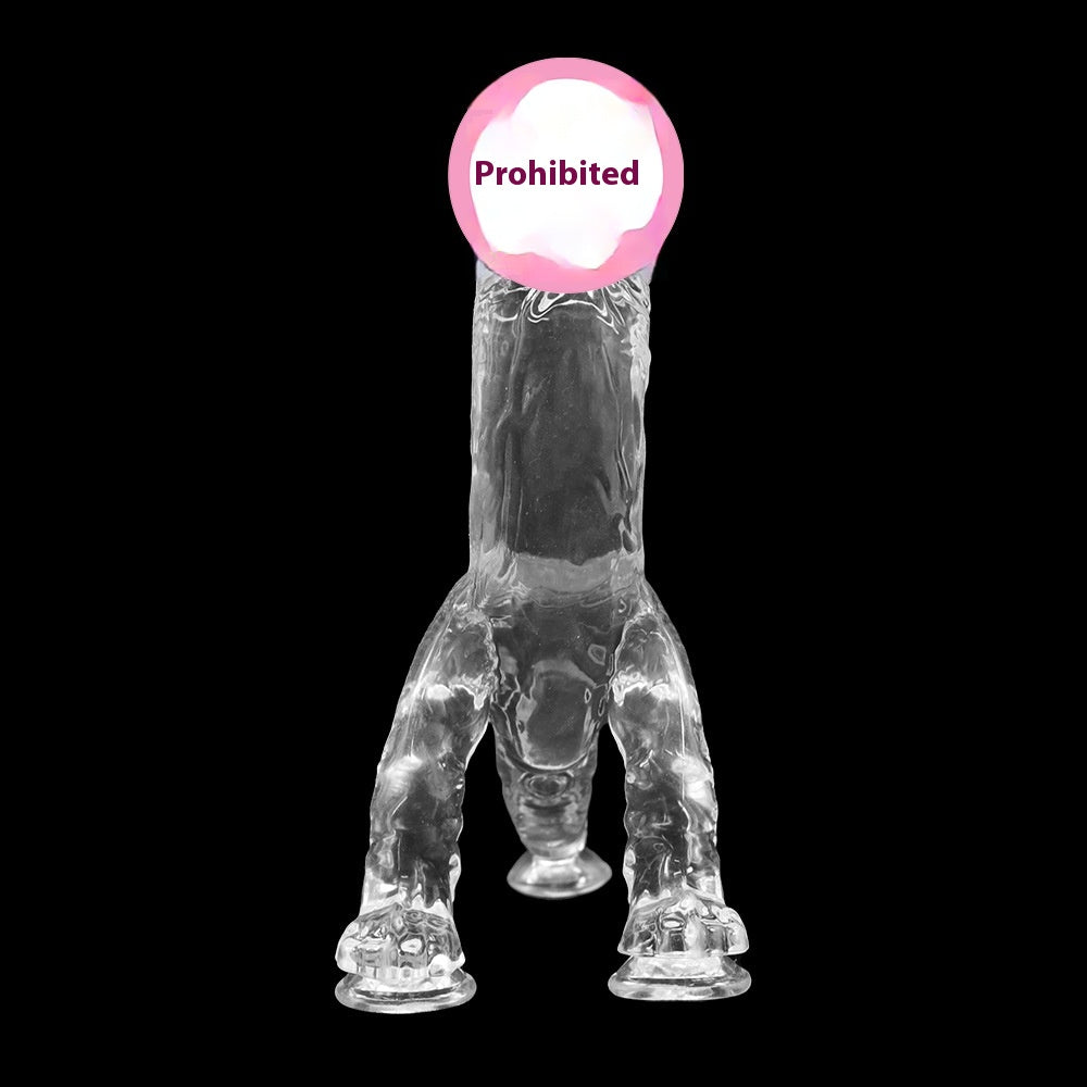 Special-Shaped Dinosaur Simulation Glass Dildo - Transparent & Black Variants
